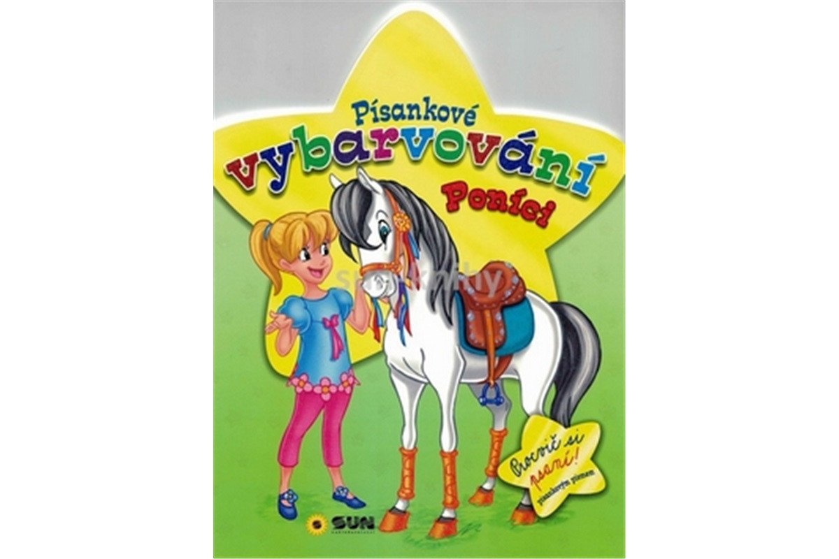 Písankové vybarvování - Poníci - zelené