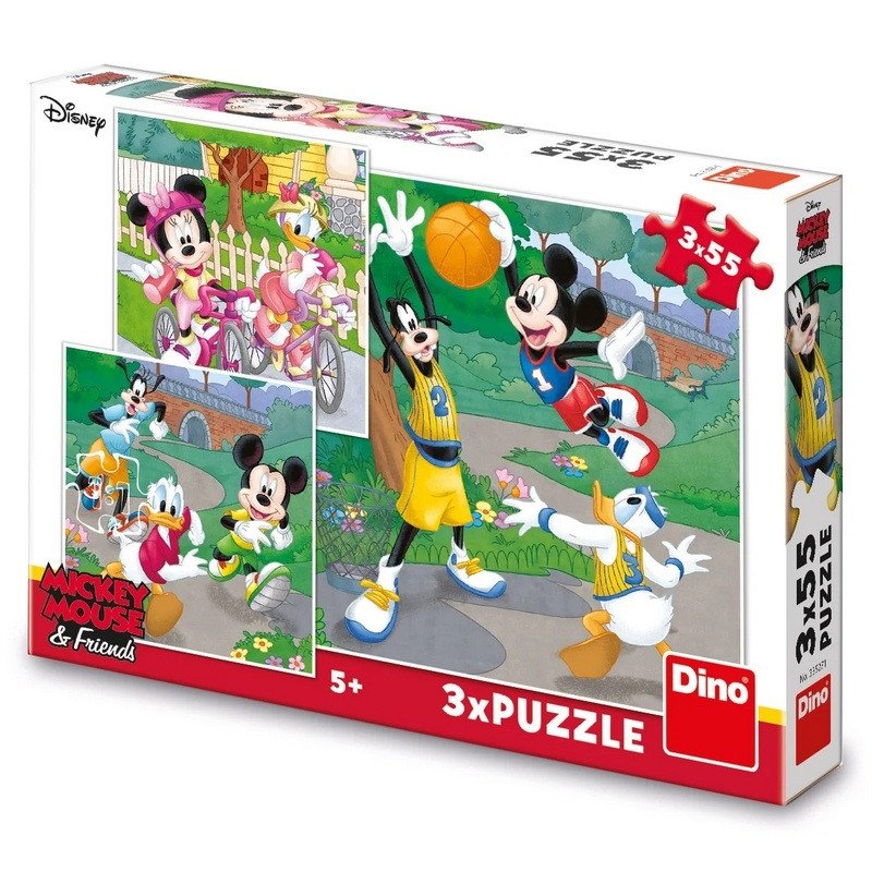 Mickey a Minnie sportovci puzzle 3x55 dílků