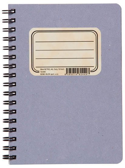 Kroužkový blok RETRO A6 čistý 50 listů