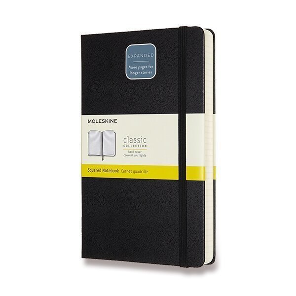 Zápisník Moleskine Expanded - tvrdé desky - L čtverečkovaný černý
