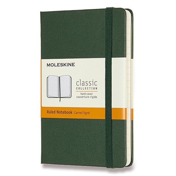 Zápisník Moleskine - tvrdé desky S linkovaný - tm zelený