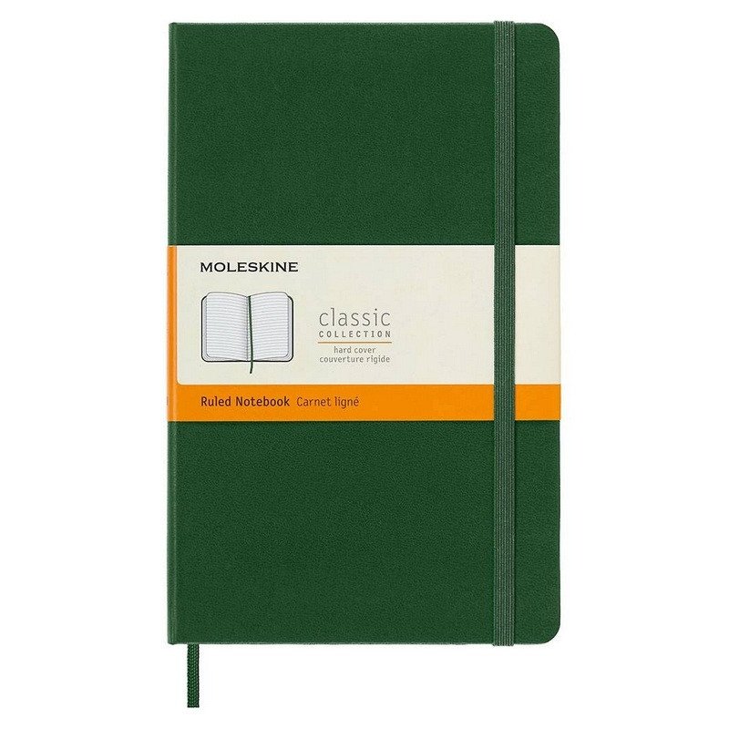 Zápisník Moleskine - tvrdé desky L linkovaný - tm zelený