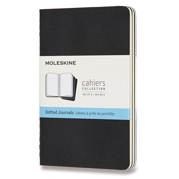 Sešity Moleskine Cahier S tečkované 3 ks - černé