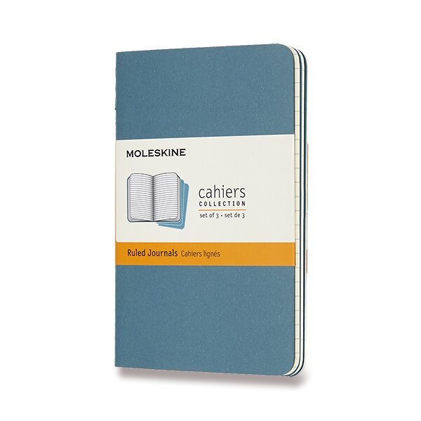 Sešity Moleskine Cahier S linkované 3 ks - tm tyrkysové