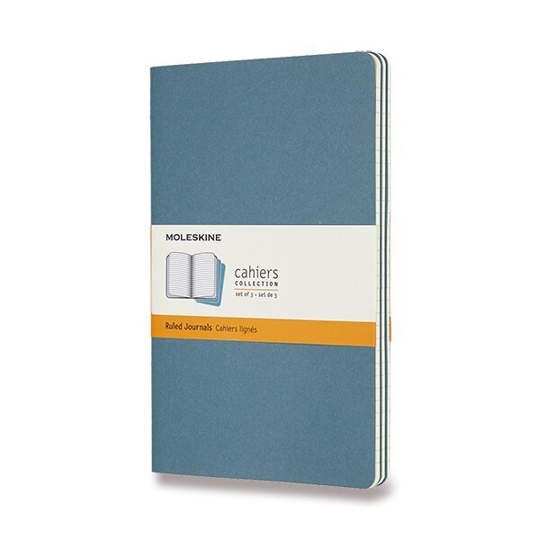 Sešity Moleskine Cahier L linkované 3 ks - tm tyrkysové