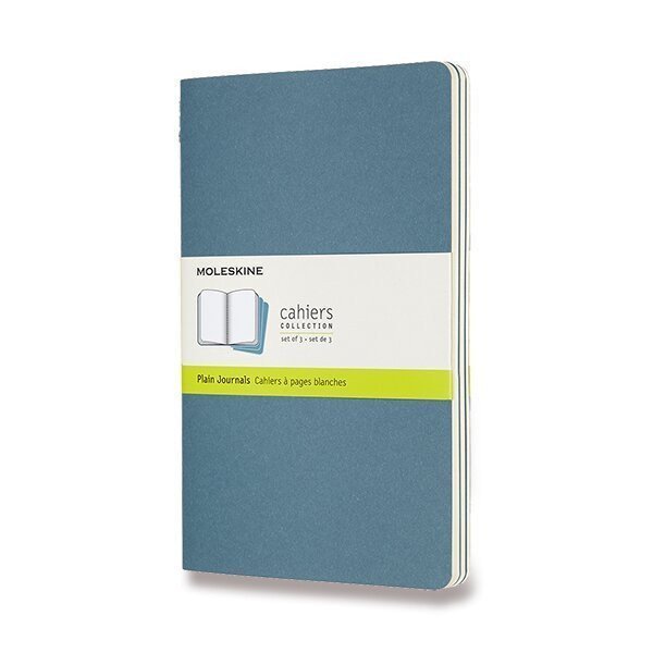Sešity Moleskine Cahier L čisté 3 ks - tm tyrkysové