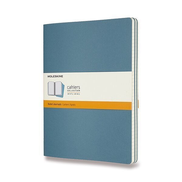 Sešity Moleskine Cahier XL linkované 3 ks - tm tyrkysové