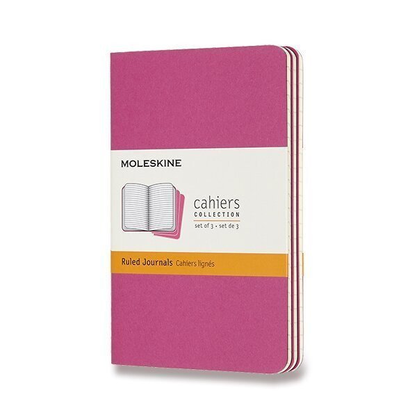 Sešity Moleskine Cahier S linkované 3 ks - tm růžové