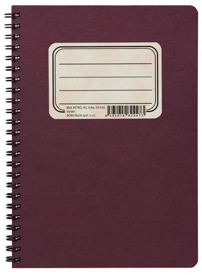 Kroužkový blok RETRO A5 linka 50 listů