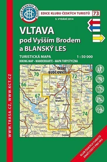 Vltava pod Vyšším Brodem 150TKČT 73  turistická mapa