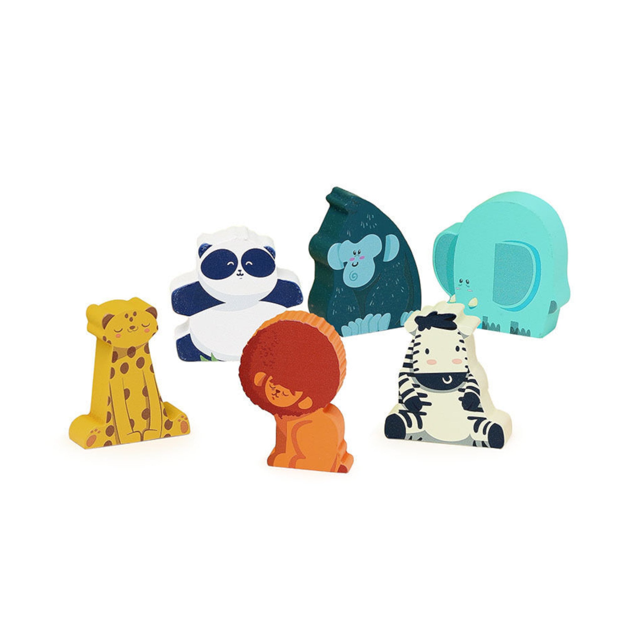 Vilac Wooden Jungle Animal Figures, 6 pcs