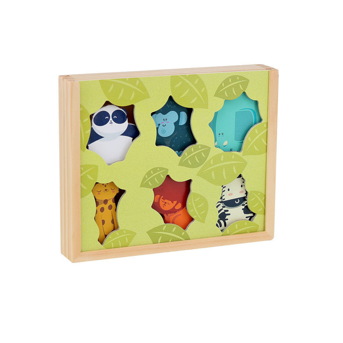 Vilac Wooden Jungle Animal Figures, 6 pcs