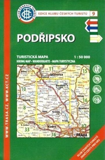 KČT 9 Podřipsko 150 000 Turistická mapa