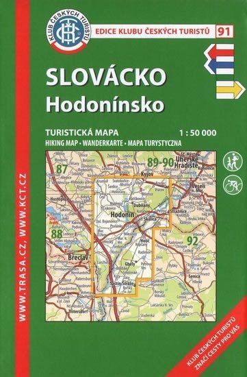 Slovácko Hodonínsko KČT 91 150T Turistická mapa