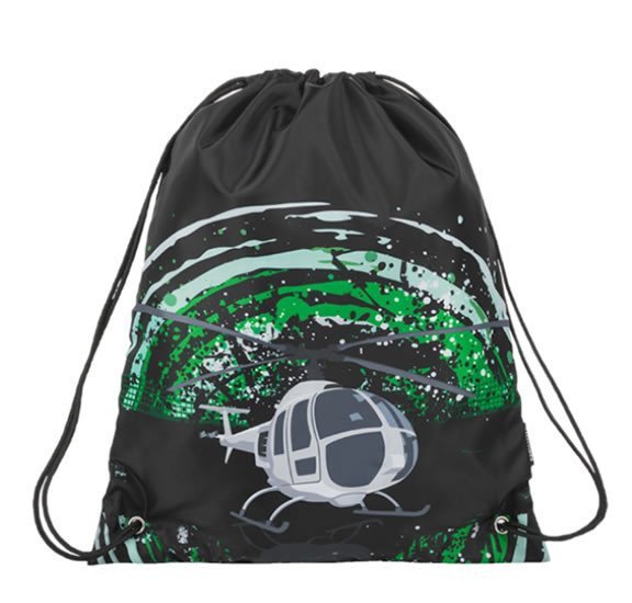 Bagmaster Chlapecký sáček na přezůvky BAGMASTER SHOES ALFA 9 D BLACKGREENGRAY