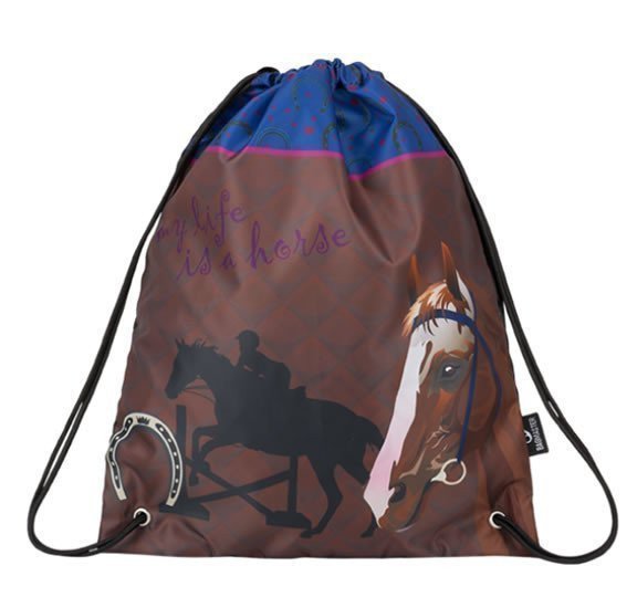 Bagmaster Dívčí školní sáček na přezůvky nebo na sport SHOES GALAXY 9 B BLUEBROWNPINK