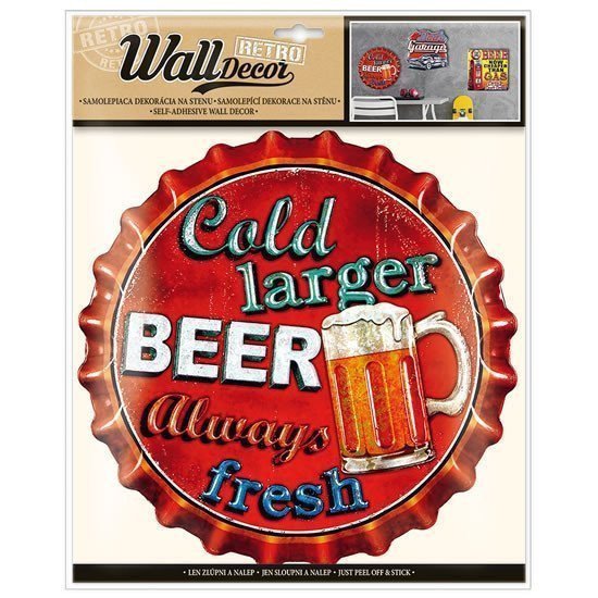 Wall decor Retro Cold larger BEER - samolepící dekorace 305x38 cm
