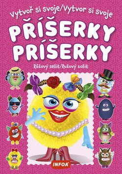 Vytvoř si svoje příšerky - Růžový sešit  Vytvor si svoje príšerky - Ružový zošit  samolepky