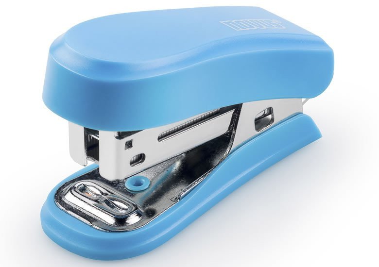 Sešívačka Mini 12 listů modrá lesk