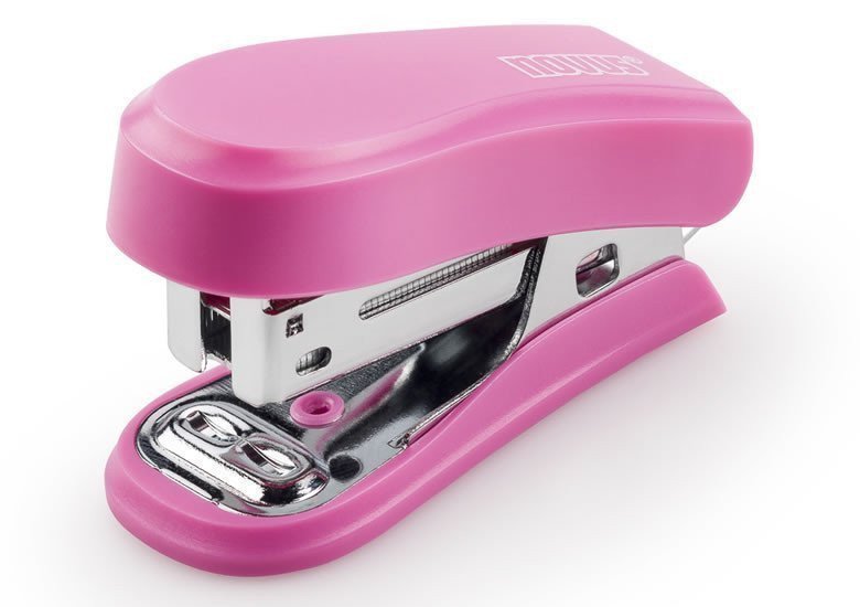 Sešívačka Mini 12 listů růžová lesk
