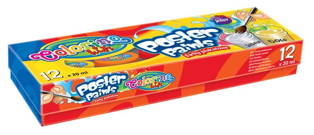 Temperové barvy kelímek 12 barev 20 ml