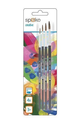 Sada školních štětců vlasové - 4 ks mix velikostí