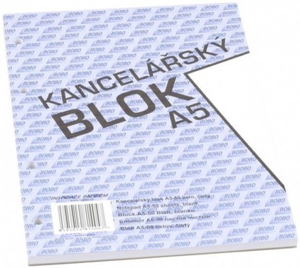 Kancelářský blok A5 čistý 50 listů
