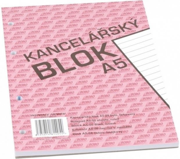 Kancelářský blok A5 linka 50 listů
