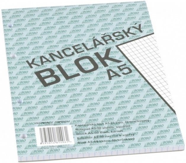 Kancelářský blok A5 čtvereček 50 listů