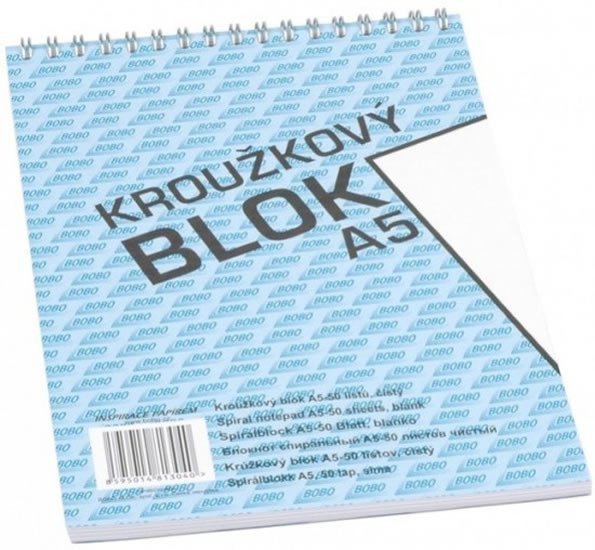 Blok s horní vazbou A5 čistý 50 listů