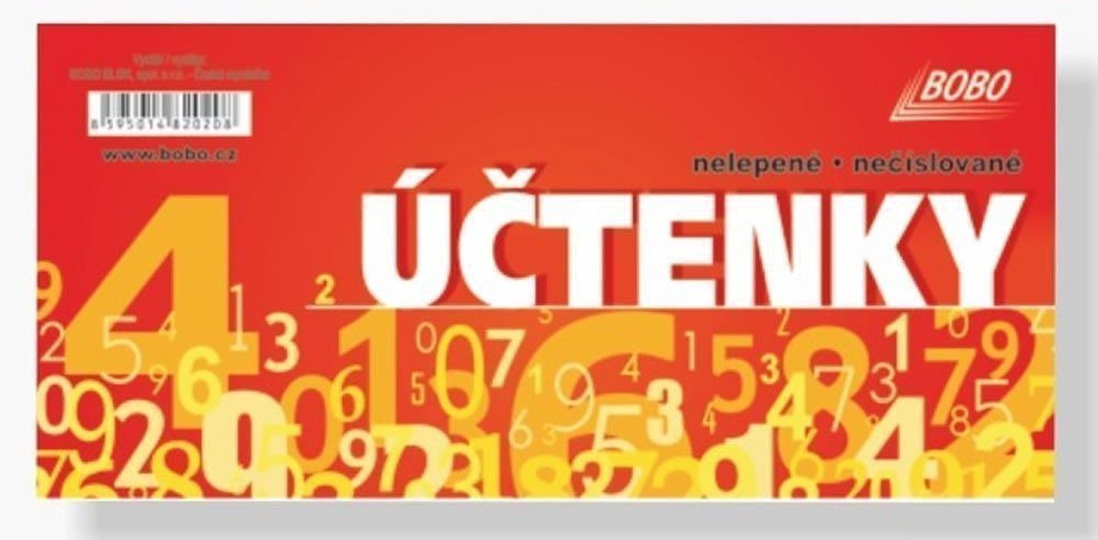 Účtenky balené 155 x 70 mm nelepené 50 listů