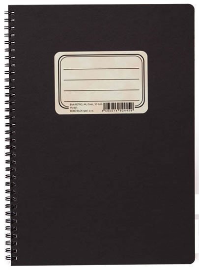 Kroužkový blok RETRO A4 čtvereček 50 listů