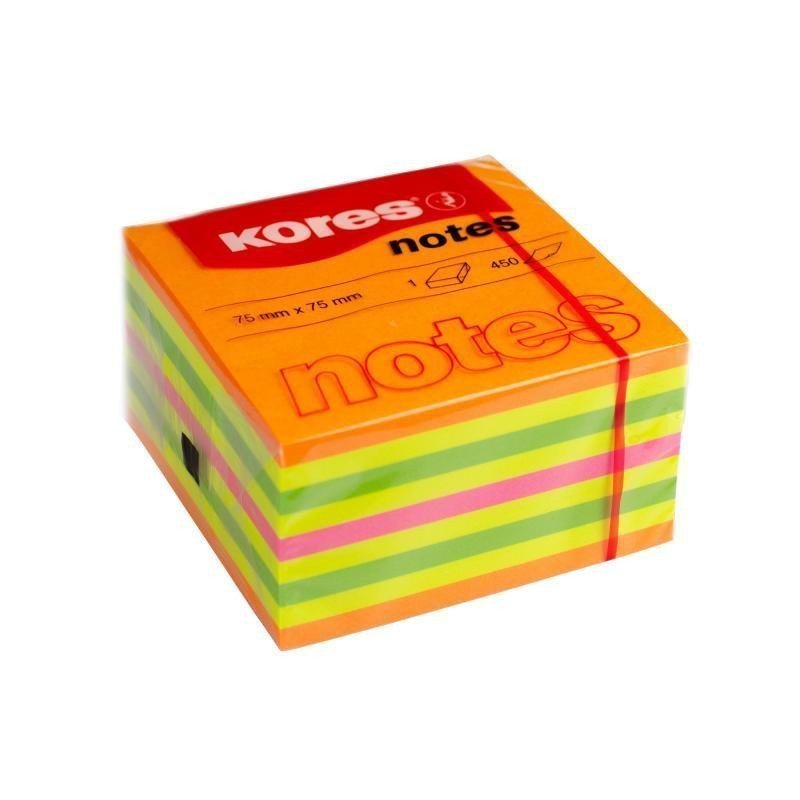Kores Neonové bločky CUBO Summer 75x75mm mix barev
