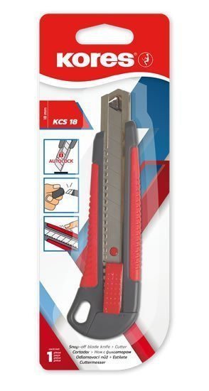 Kores Odlamovací nůž KCS 18 mm šedo - červený