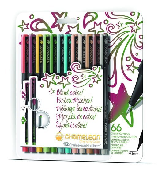 Set Chameleon Fineliner - detailní popisovače 12ks - syté tóny