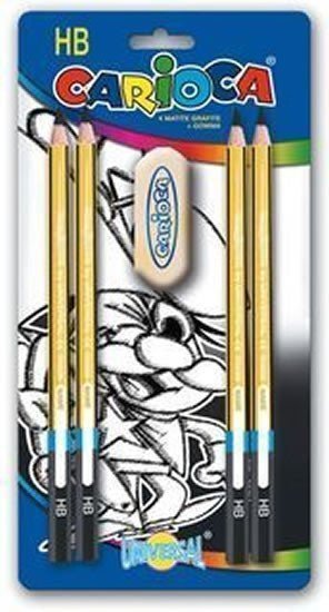 CARIOCA trojhranné grafitové tužky 4 ks tvrdost HB