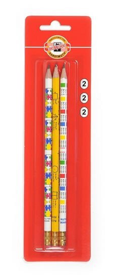 Koh-i-noor tužka grafitová a gumou 2HB 3 ks motiv násobilka