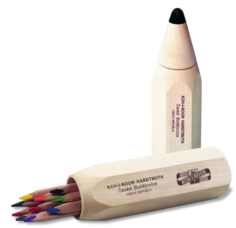 Koh-i-noor pastelky JUMBO v dárkové dřevěné dóze 10ks