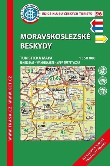 KČT 96 Moravskoslezské Beskydy 150T Turistická mapa