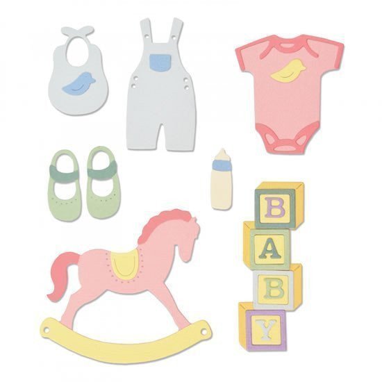 SIZZIX Thinlits vyřezávací kovové šablony - miminko 12 ks