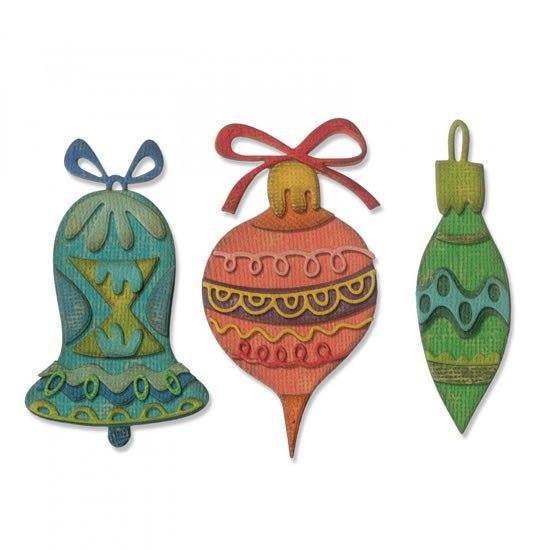 SIZZIX Thinlits vyřezávací kovové šablony - vánoční ozdoby 22 ks