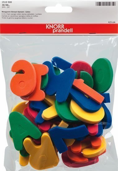 KNORR pěnové razítka - sada abeceda a čísla 5cm  36 ks