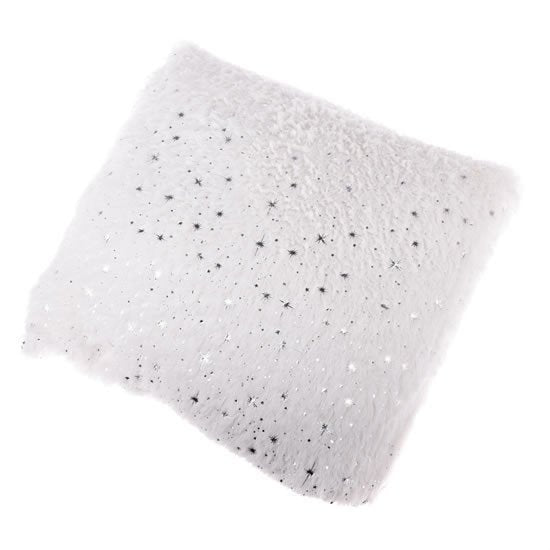 Polštář bílý - stříbrné hvězdy 43 cm