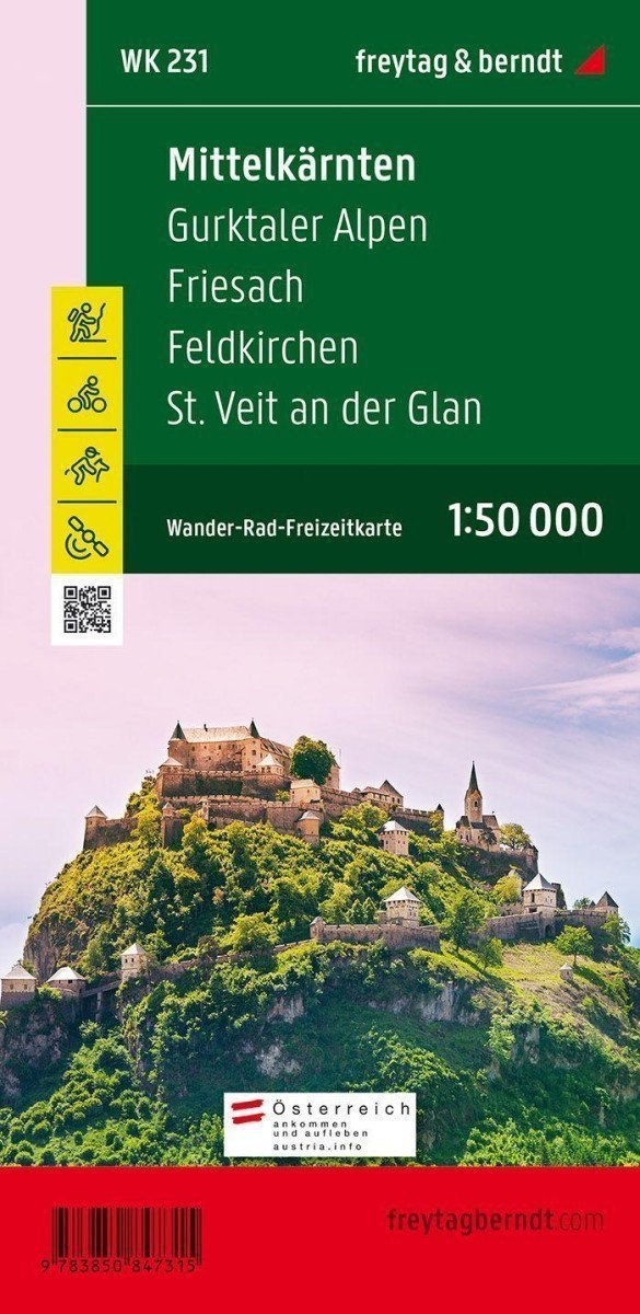 WK 231 Střední Korutany Gurktalské Alpy Friesach Feldkirchen St Veit an der Glan 150 000  turistická mapa