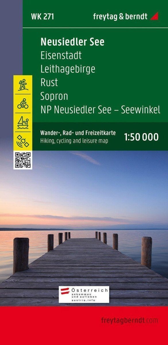 Neziderské jezero - Eisenstadt Leithagebirge Rust SopronÖdenburg NP Neusiedler See-Seewinkel 150 000  turistická mapa