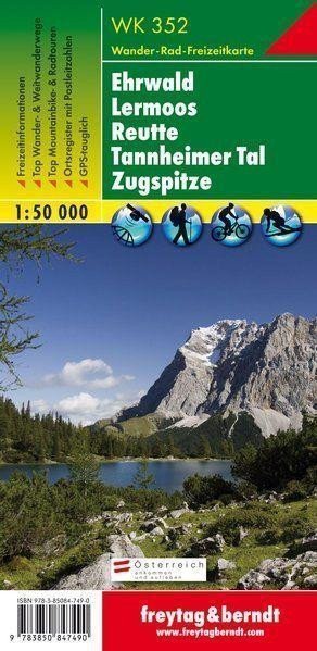 WK 352 Ehrwald Lermoos Reutte Tannheimer Tal 150 000  turistická mapa