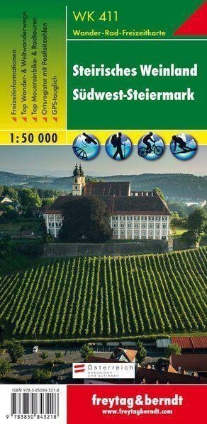 WK 411 Steirisches Weinland 150 000  turistická mapa