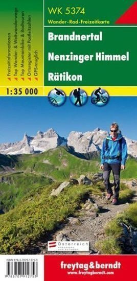 WK 5374 Brandnertal Nenzinger Himmel Rätikon 135 000  turistická mapa