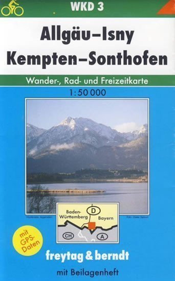 WKD 3 Allgäu Isny Kempten Sont 150 000  turistická mapa
