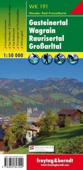 WK 191 Gasteinertal - Wagrain - Raurisertal - Grossarltal 150 000  turistická mapa